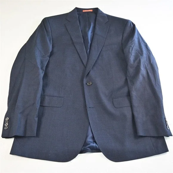 Daniel Cremieux 44L 36x30 Blue Check 100% Wool Nantes Mens Jacket Pants Suit